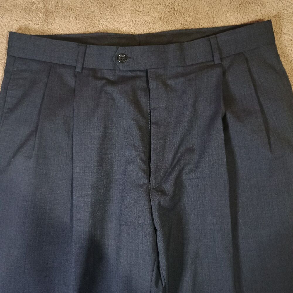 Unbranded Wool Dress Trousers Pants Men's 35x 29 1/2 Black  Bottoms  100% Wool